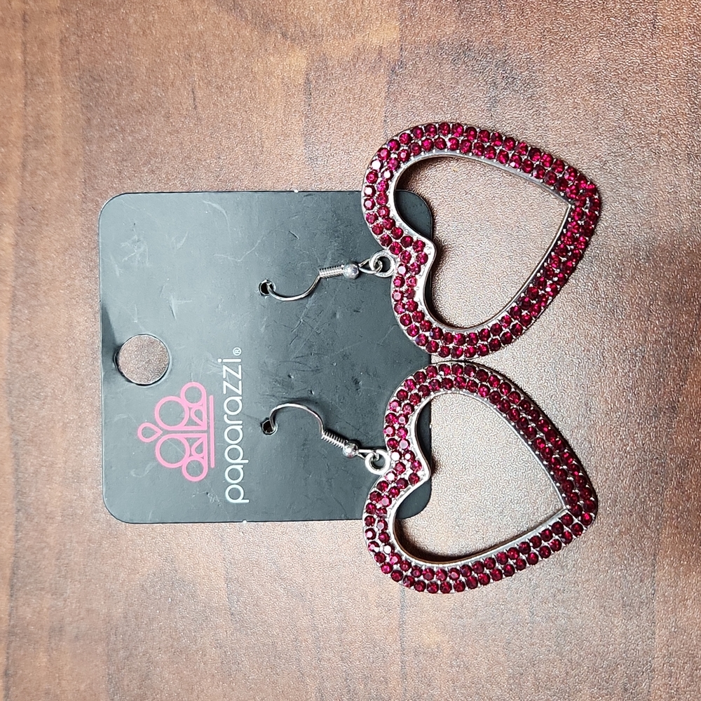 Paparazzi Red Heart Earrings